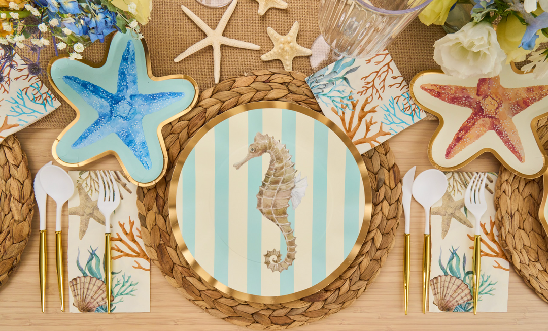 Starfish Die Cut Salad Plate La Mer Assorted - 8pkg