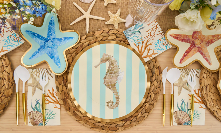 Starfish Die Cut Salad Plate La Mer Assorted - 8pkg