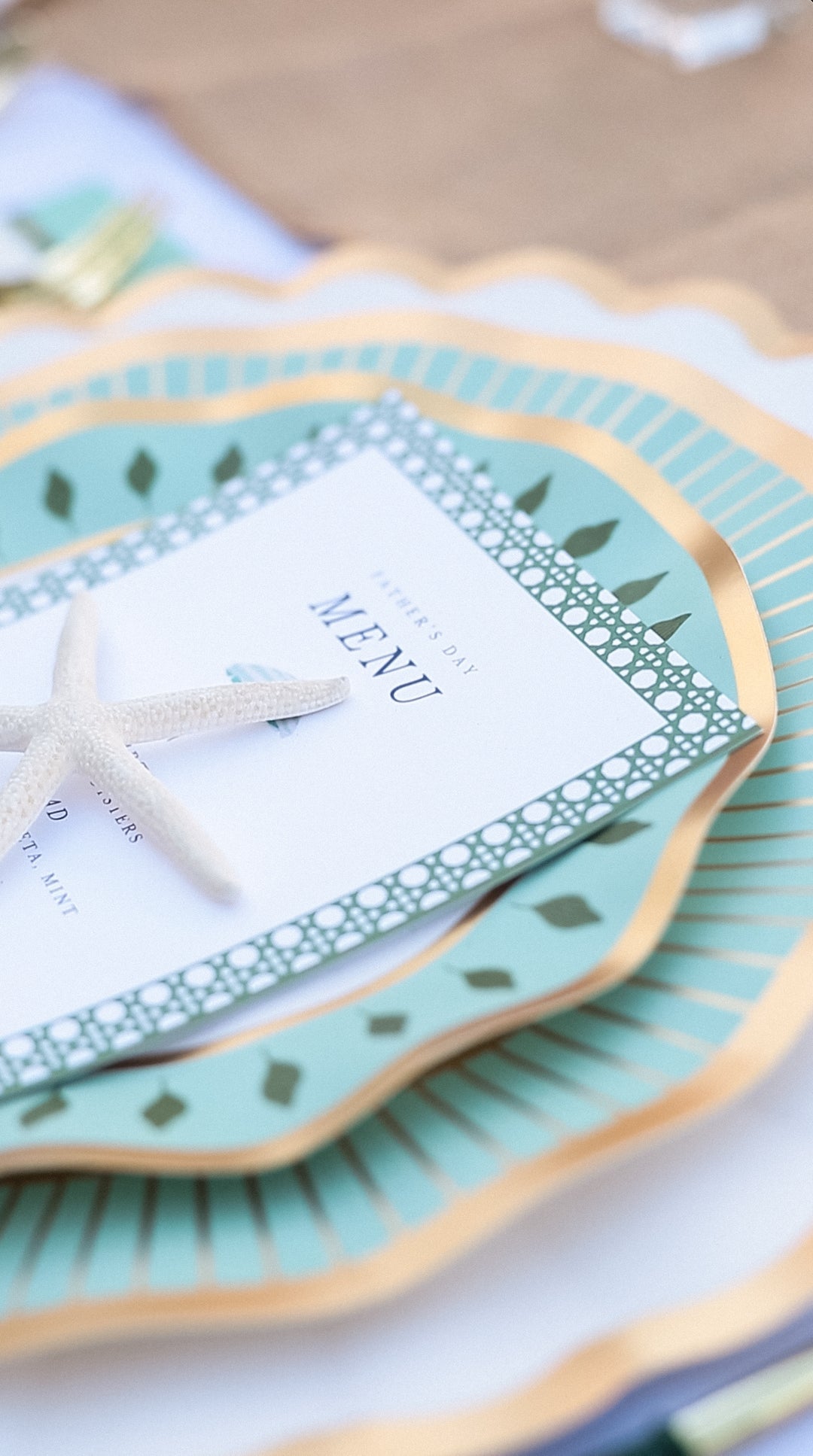 Preppy Palm Table Setting