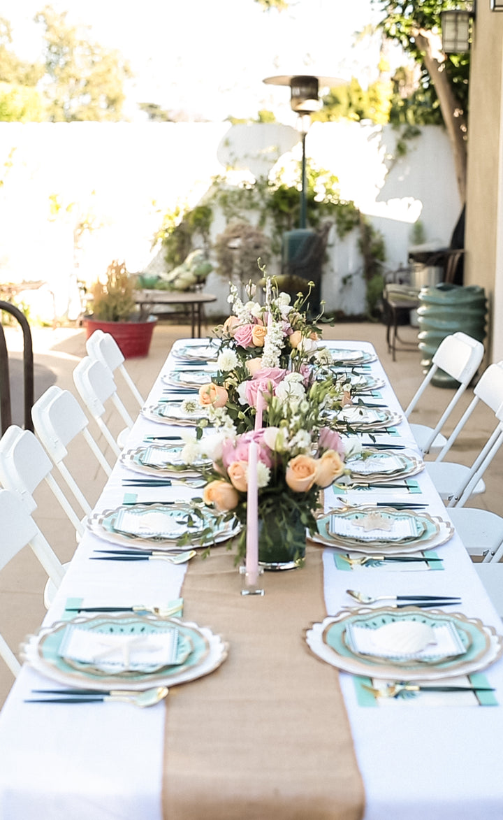 Preppy Palm Table Setting