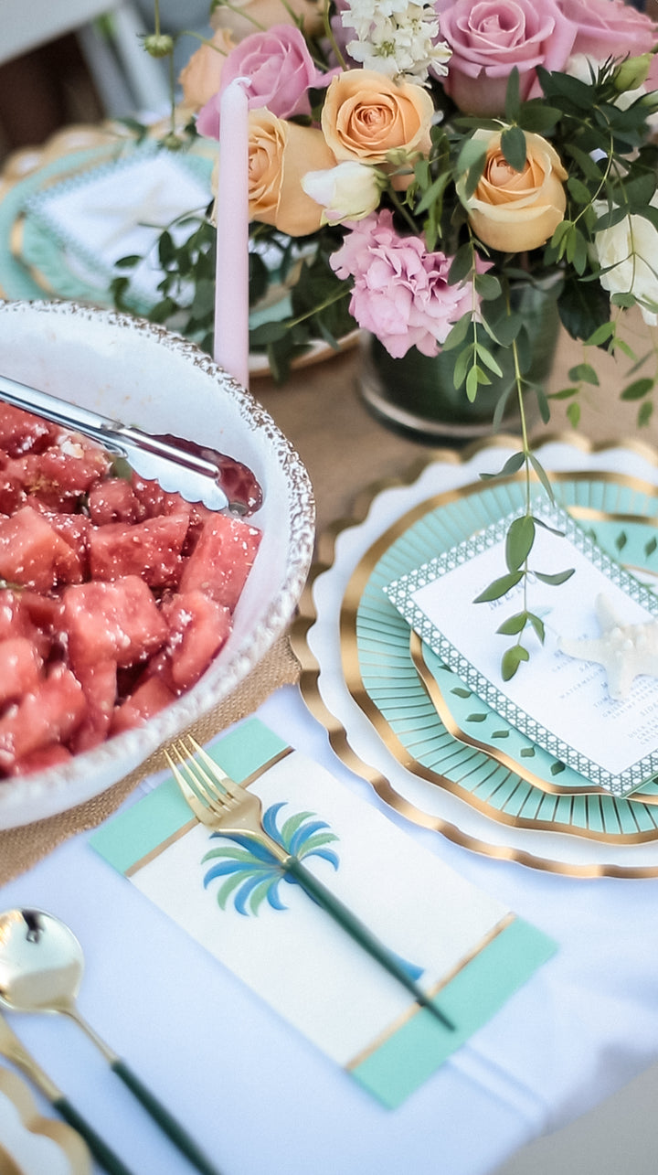 Preppy Palm Table Setting
