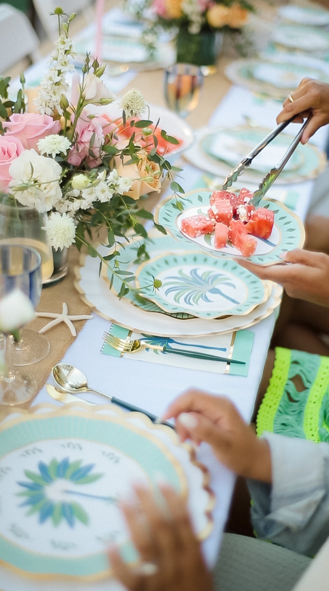 Preppy Palm Table Setting