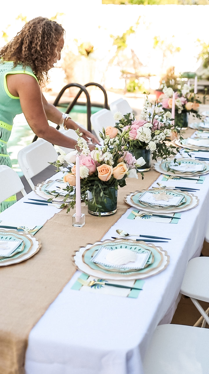 Preppy Palm Table Setting