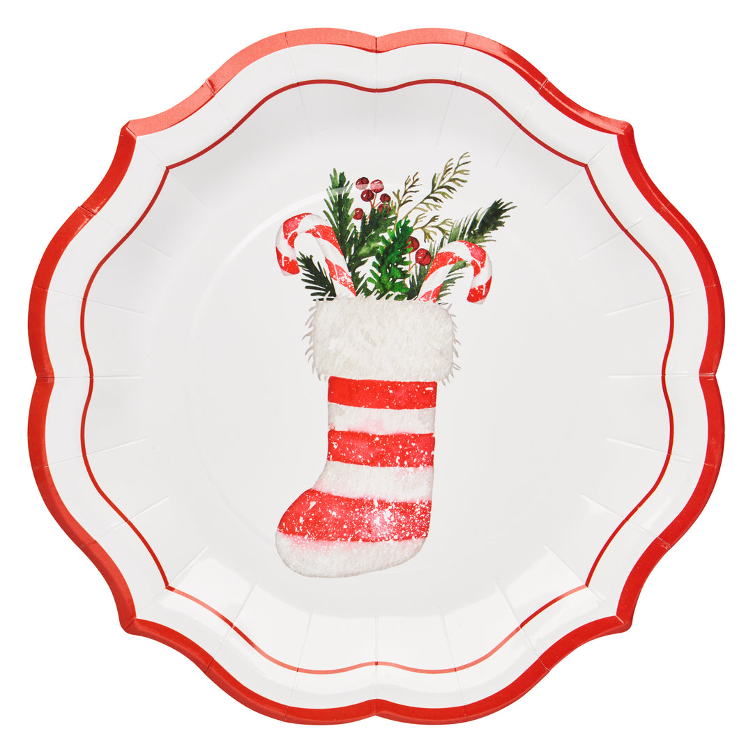 Merry and Bright Paper Salad Plate/8pk