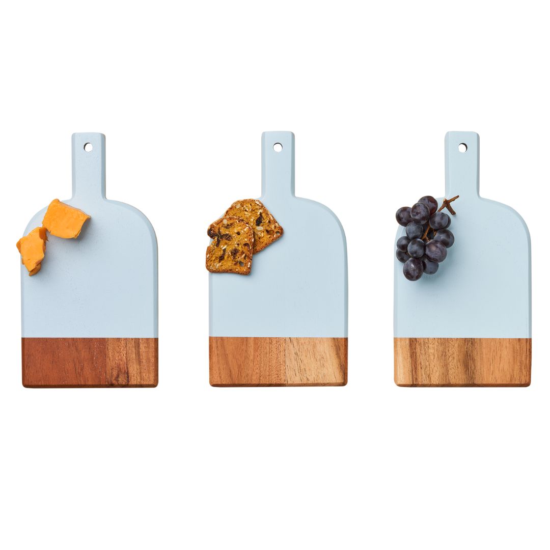 Mini Bevel Boards - Set of 3 with Ribbon | Light Blue | 8 x 4.25"