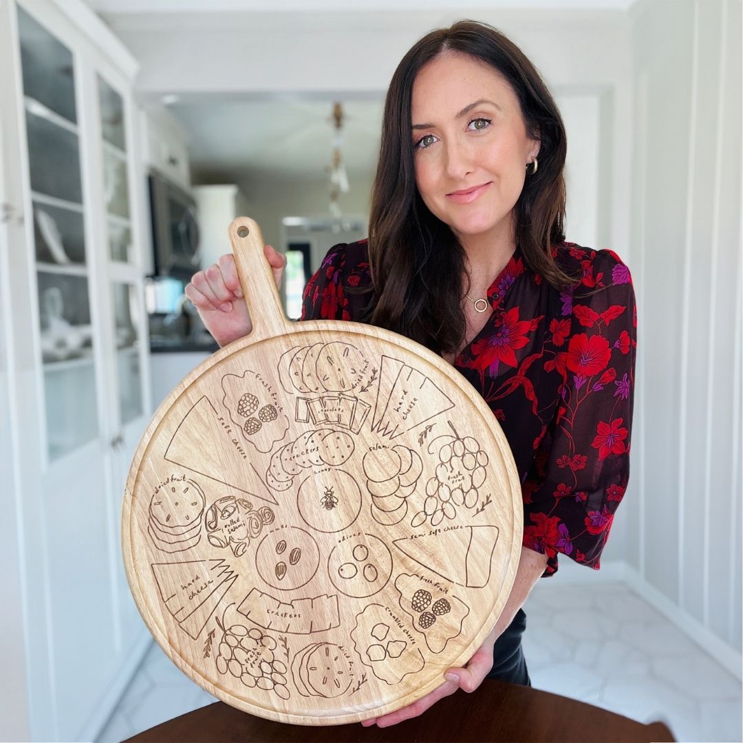 Meg Quinn Charcuterie Map Board | Round w/ Handle | 22