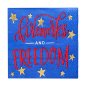 Modern Patriotic Cocktail Napkins Fireworks/20pk