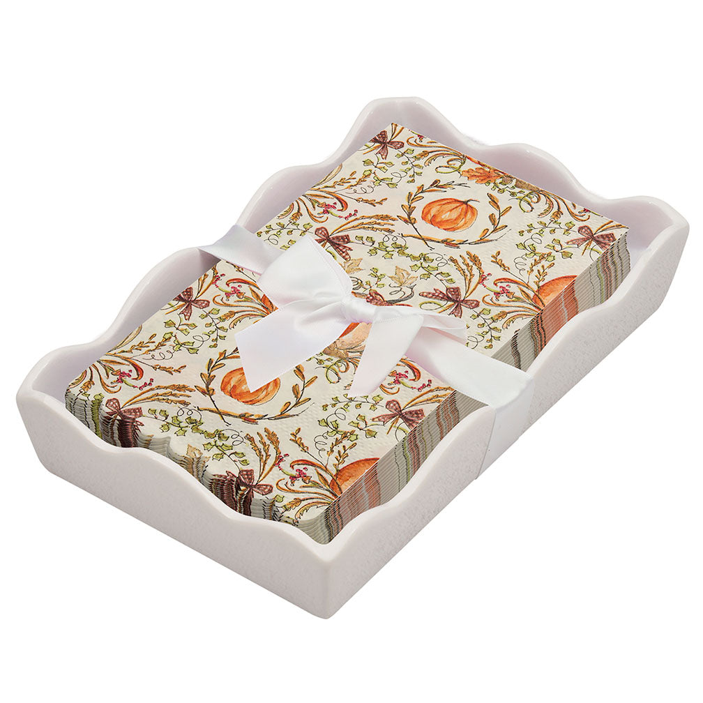 Thanksgiving Guest Towel with Napkin Tray