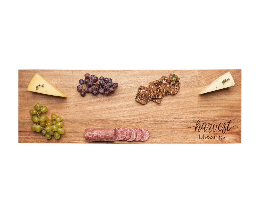 30 x 10" Acacia Serving Board | Harvest Blessings