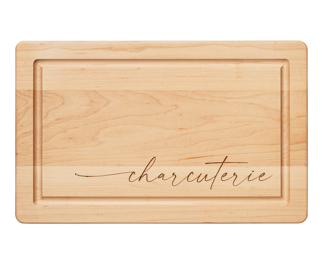 16" x 10" Maple Wood Cutting + Cheeseboard | Charcuterie Script