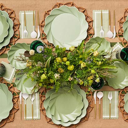 Eco Compostable Table Setting- Sage