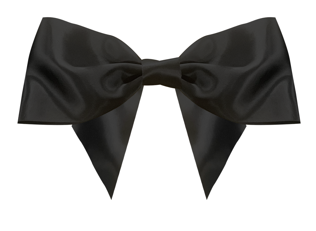 Ribbon Bow Black Satin