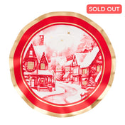 Christmas Village Wavy Paper Salad Plate/8pk