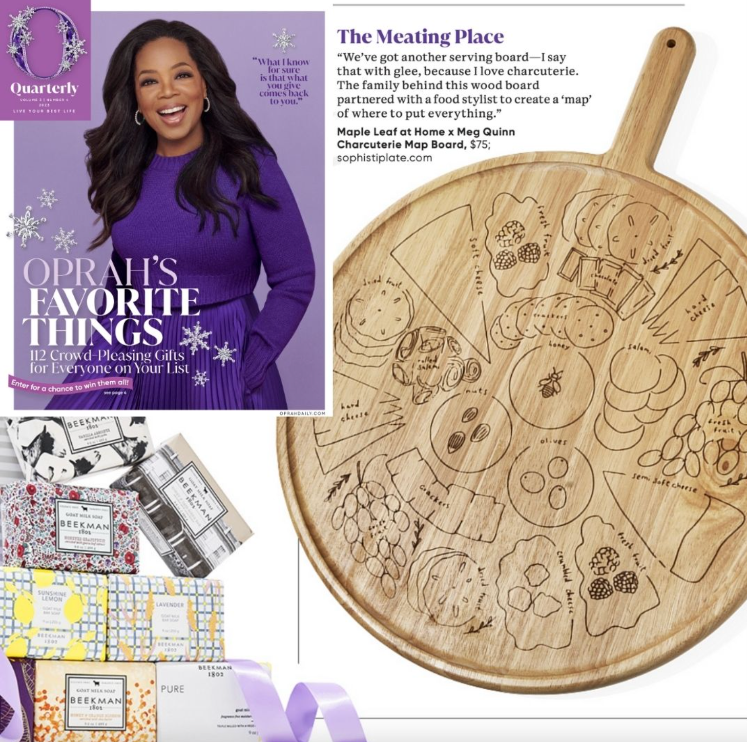 Meg Quinn Charcuterie Map Board | Round w/ Handle | 22