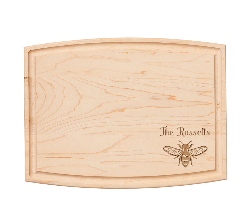 12" x 9" Arched Maple Board | Personalized with Honeybee