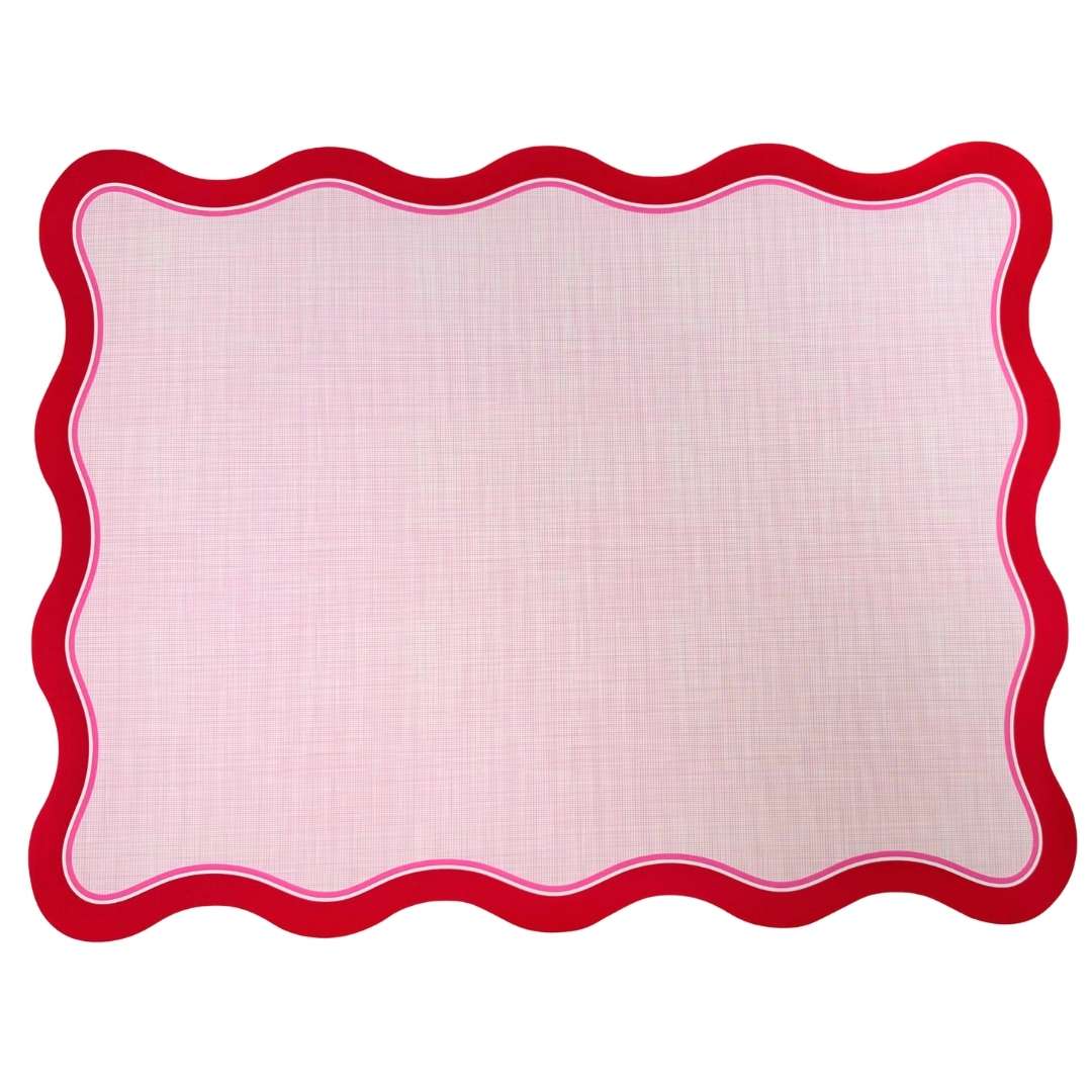 Pink & Red Scallop Edge Placemats/10pk