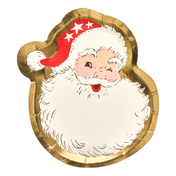 Vintage Santa Die Cut Salad Plates/8pk
