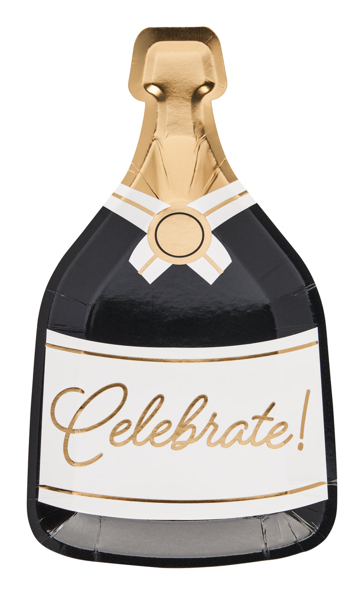 Bottle Salad Plate Gold Disco Coupe/8pk