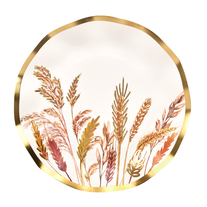 Harvest Wheat Wavy Salad Plates/8pk