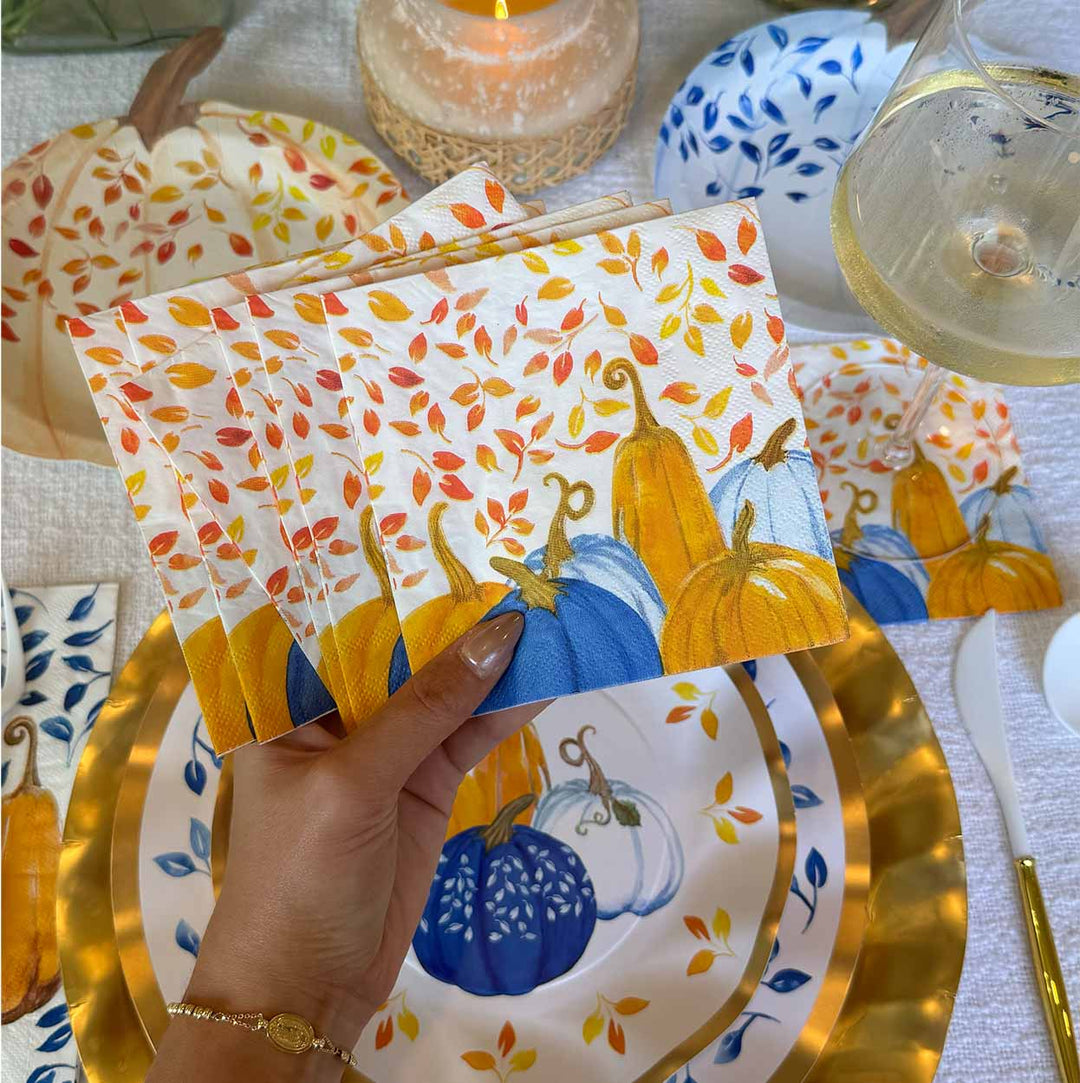 Cocktail Napkin Harvest Blues/20 pkg