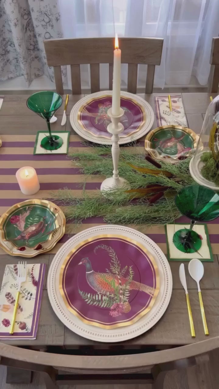 Feather Grove Wavy Paper Dinner Plate/8pk