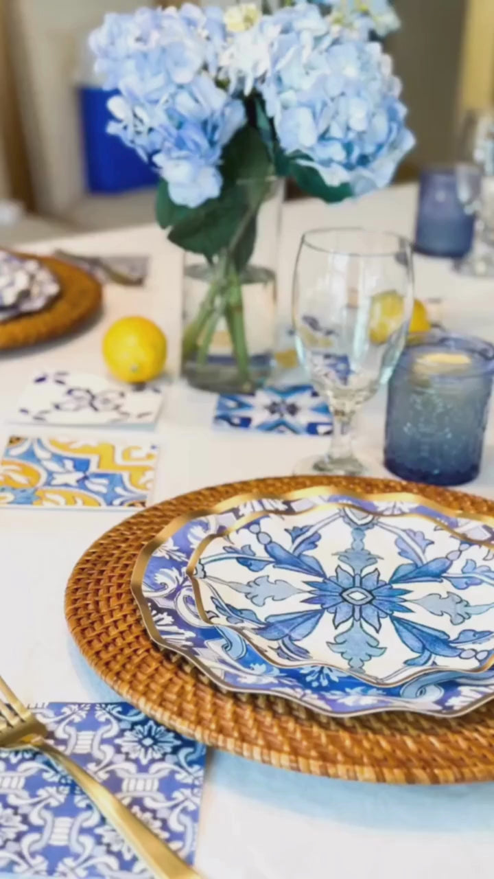 Moroccan Nights Wavy Paper Salad Plate/8pk