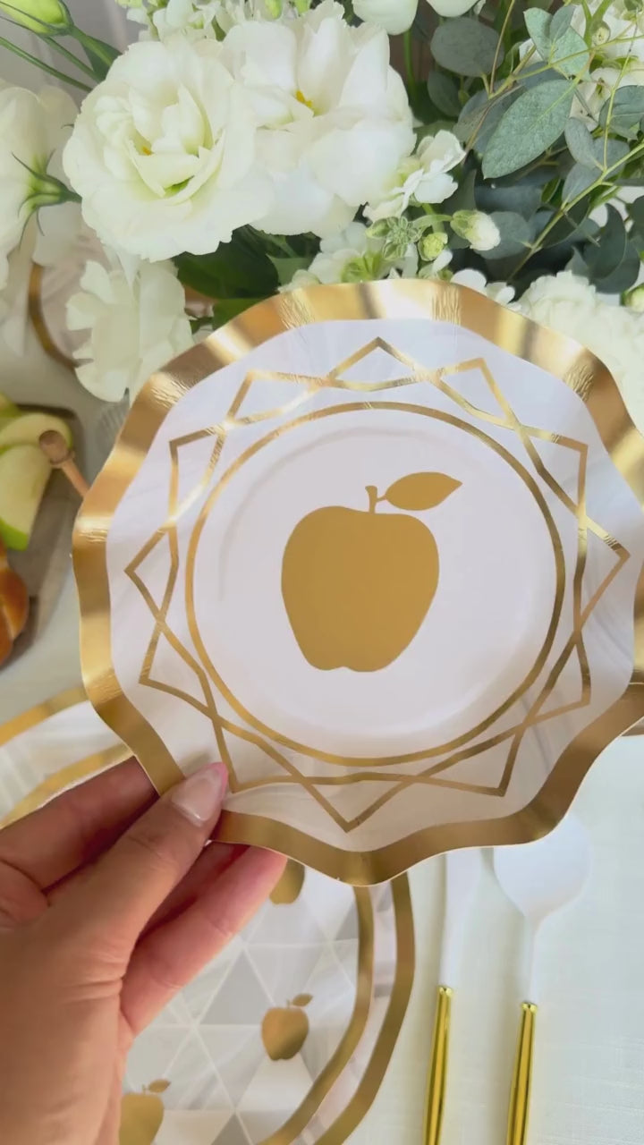 Golden Apple Wavy Paper Appetizer/Dessert Bowl/8pk