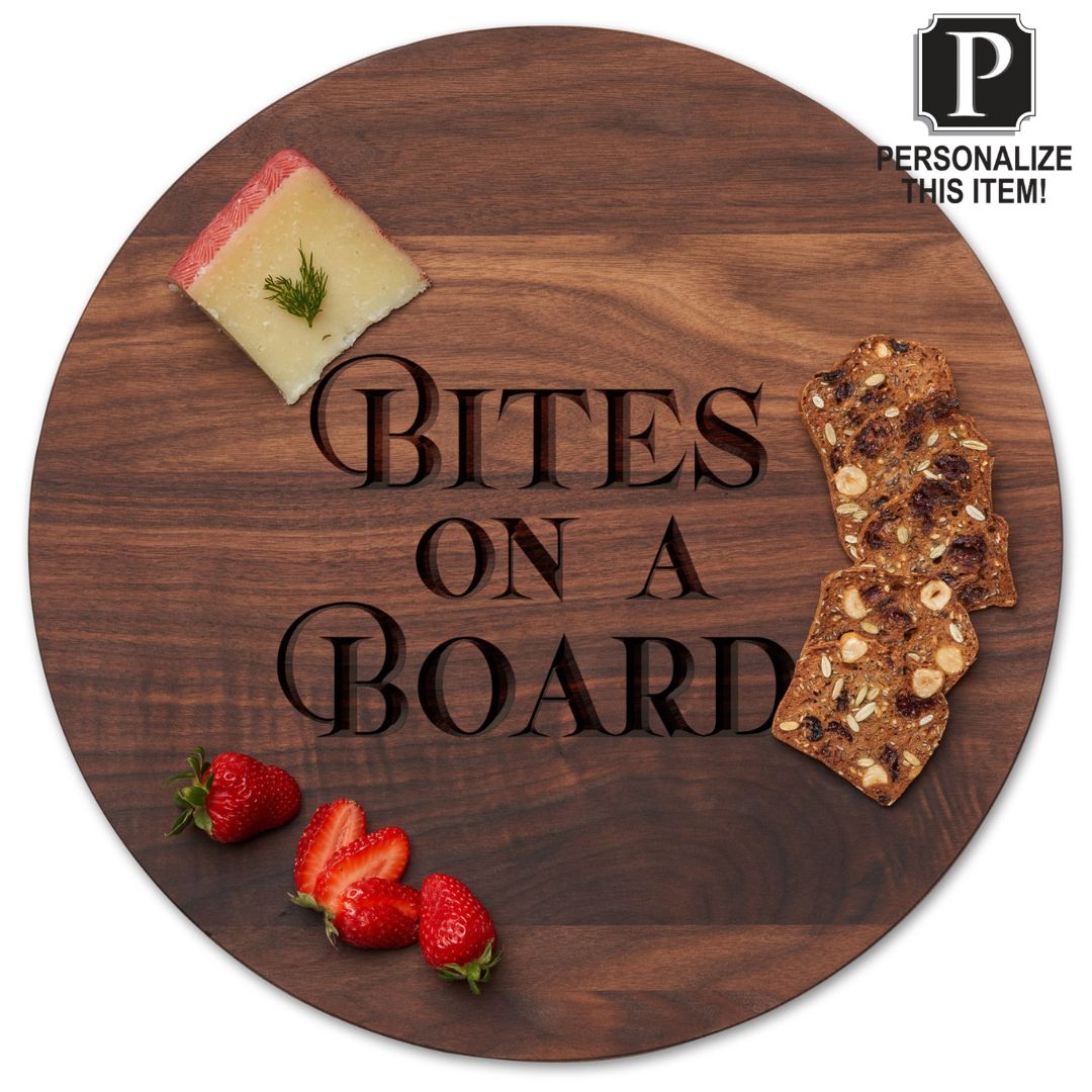 Personalized Walnut Wood Round 16" Lazy Susan