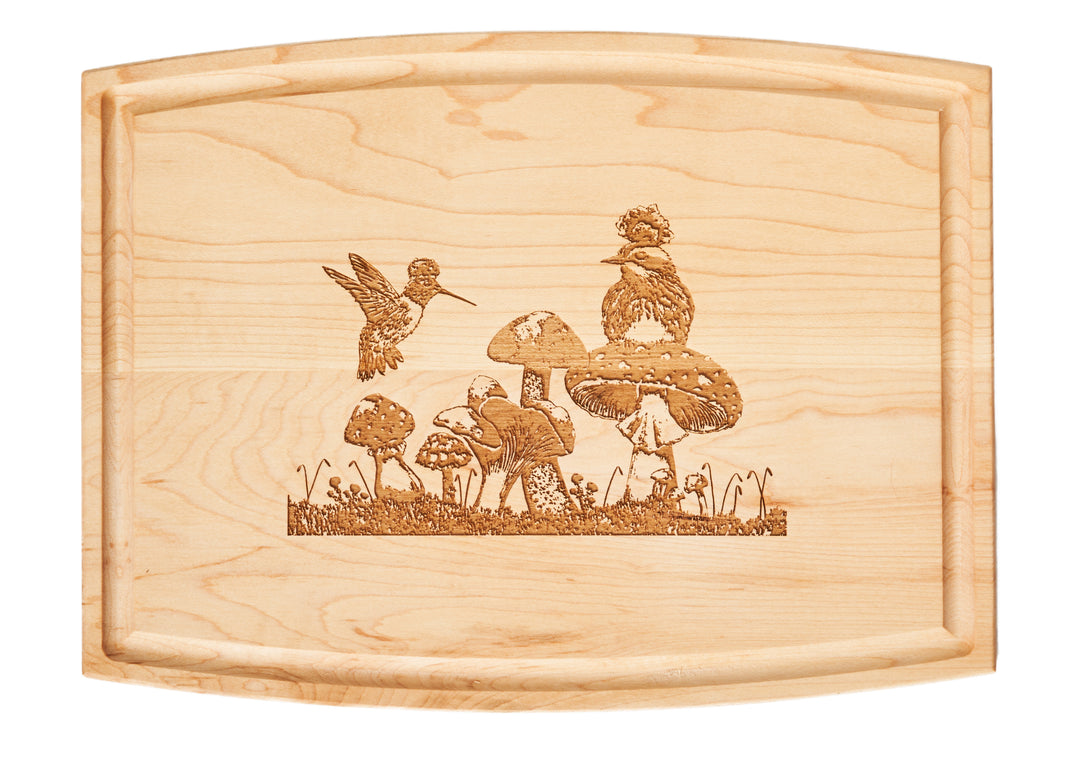 Vicki Sawyer "Two Fun Guys" Maple Wood Cheeseboard 12 x 9"