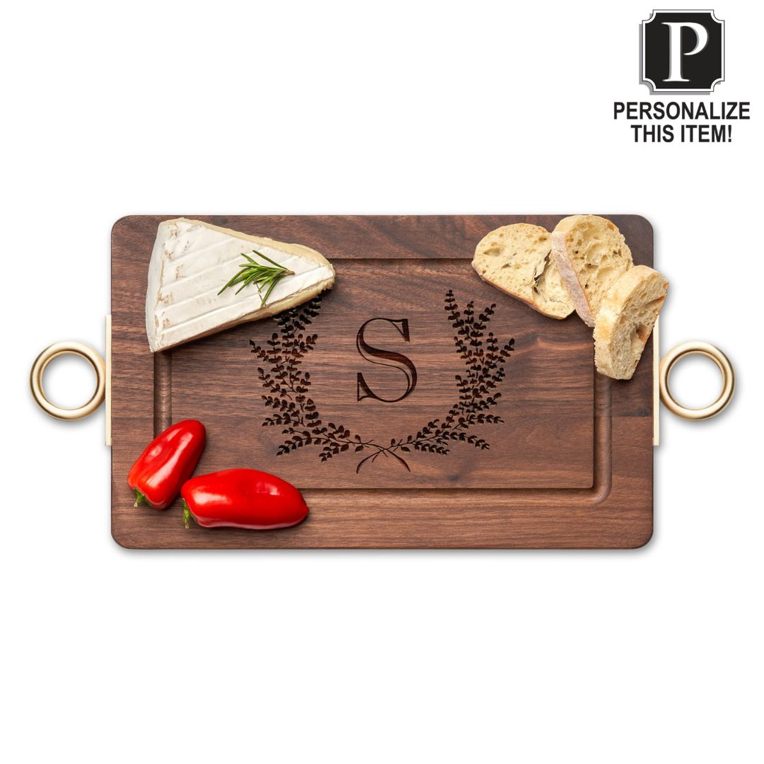 Personalized Black Walnut Wood Cutting + Cheeseboard 13 x 8"