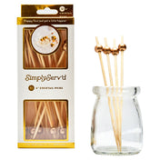 Gold 6 Inch Wood Party Pick/30pk - Gift Box