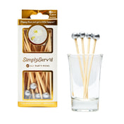 Silver 3.5 Inch Wood Party Pick/40pk - Gift Box