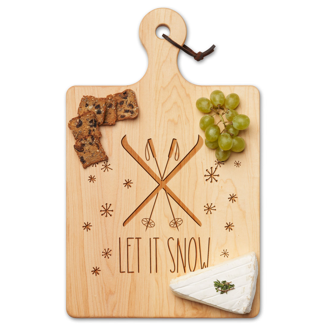 Maple Wood Cutting & Cheeseboard | Let It Snow | 16 x 10"
