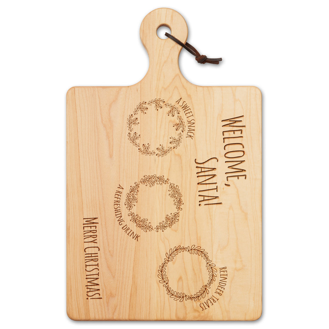 Maple Wood Cutting & Cheeseboard | Welcome Santa | 16 x 10"