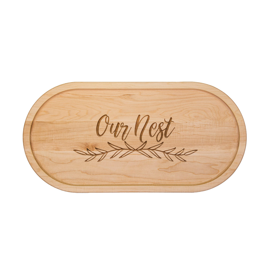 Our Nest - Oval Maple Wood Cheeseboard 20 x 9"