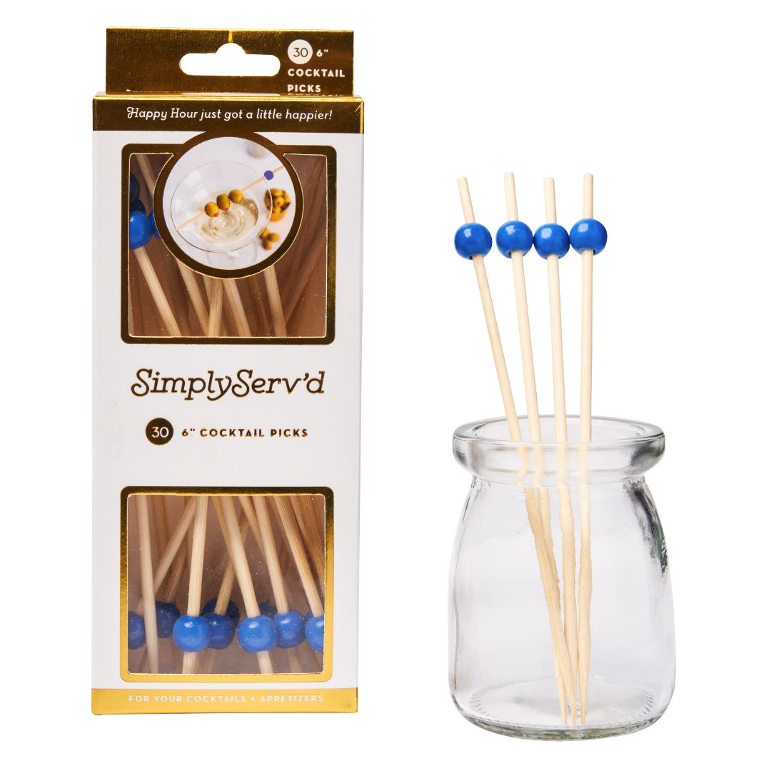 Cobalt Blue 6 Inch Wood Party Pick/30pk