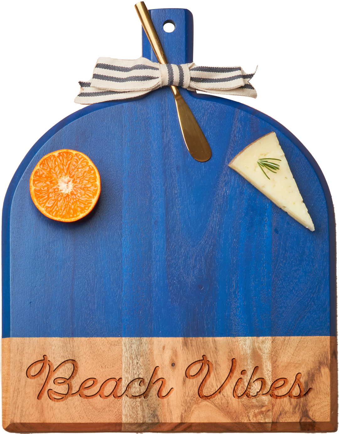Bevel Board Blue w/ Ribbon & Gold Spreader Knife | Beach Vibes | 15 x 12"