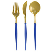 Blue & Gold Bella Assorted Plastic Cutlery/24pc, Service for 8