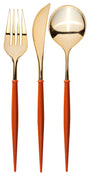 Bella Cutlery Gold/Pumpkin Handles S/24