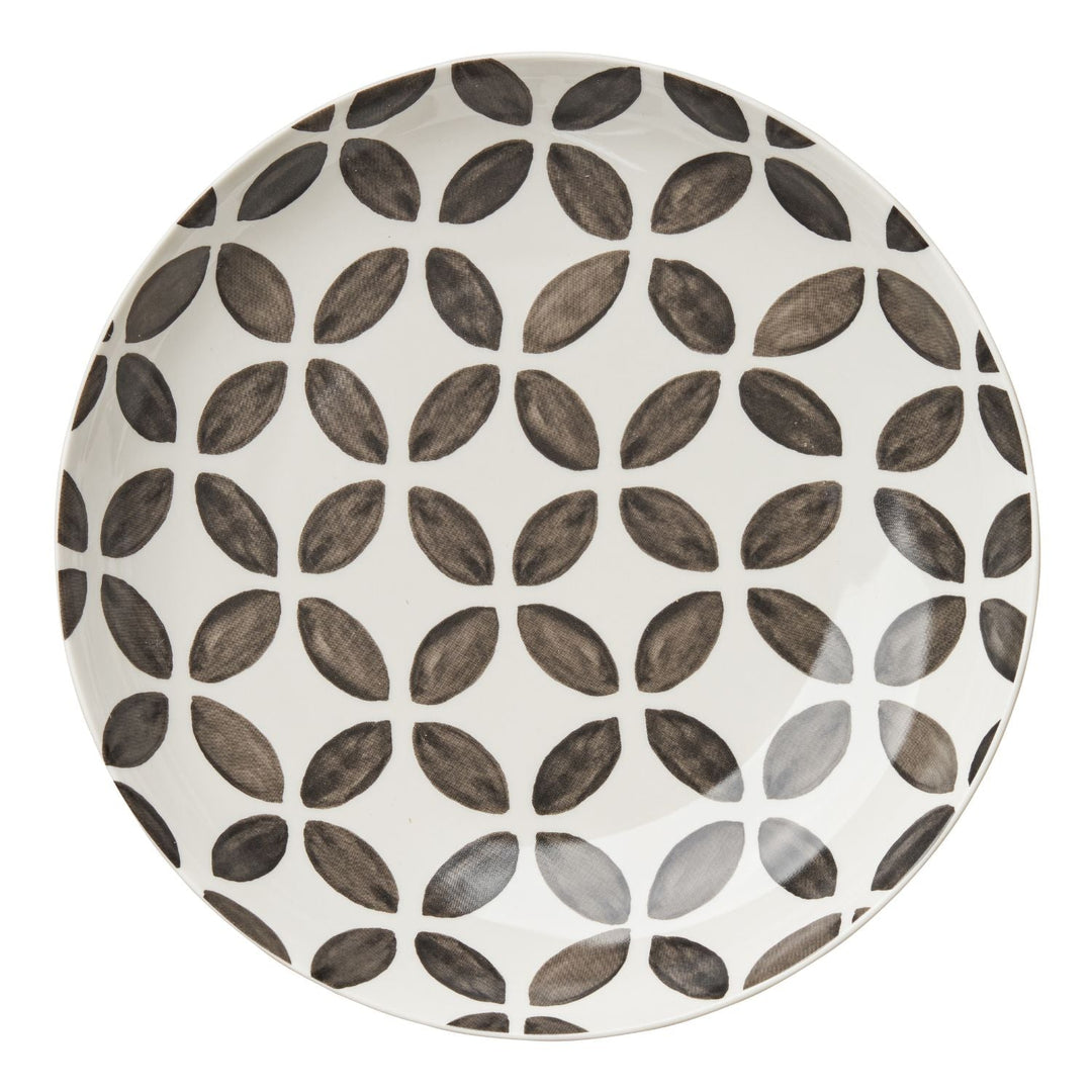 Ceramic Serving Bowl | Black and White | 11 X 2.5"