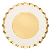 Salad Plate Gold & White/8 pkg