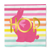 Cocktail Napkin Hoppy Easter Foil 2 Ply/16pk