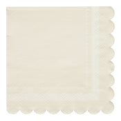 Cocktail Napkin Scalloped Edge Cream/20 pkg