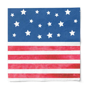 Cocktail Napkin Red Striped & Blue 2 Ply/16pk