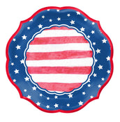 Salad Plate Red Striped & Blue Foil/8pk