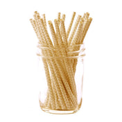 Gold Chevron Paper Cocktail Straw/25pk - Gift Box