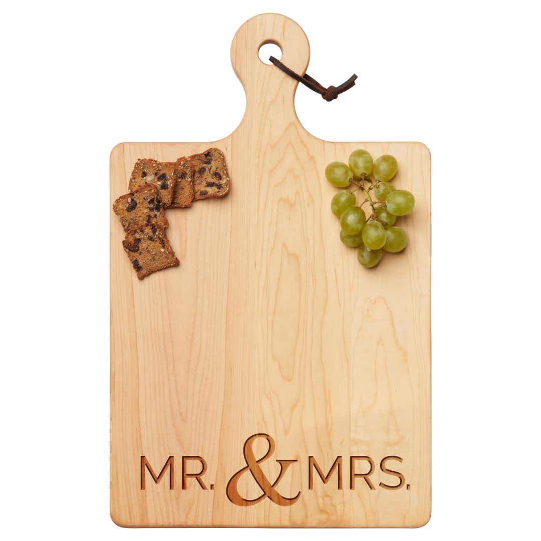 Maple Wood Cutting & Cheeseboard | Mr. & Mrs. | 16 x 10"