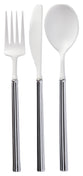 Villa Flatware White/Silver Handle S/24