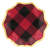 Holiday Buffalo Check Wavy Paper Appetizer/Dessert Bowl/8pk