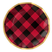 Holiday Buffalo Check Wavy Paper Dinner Plate/8pk